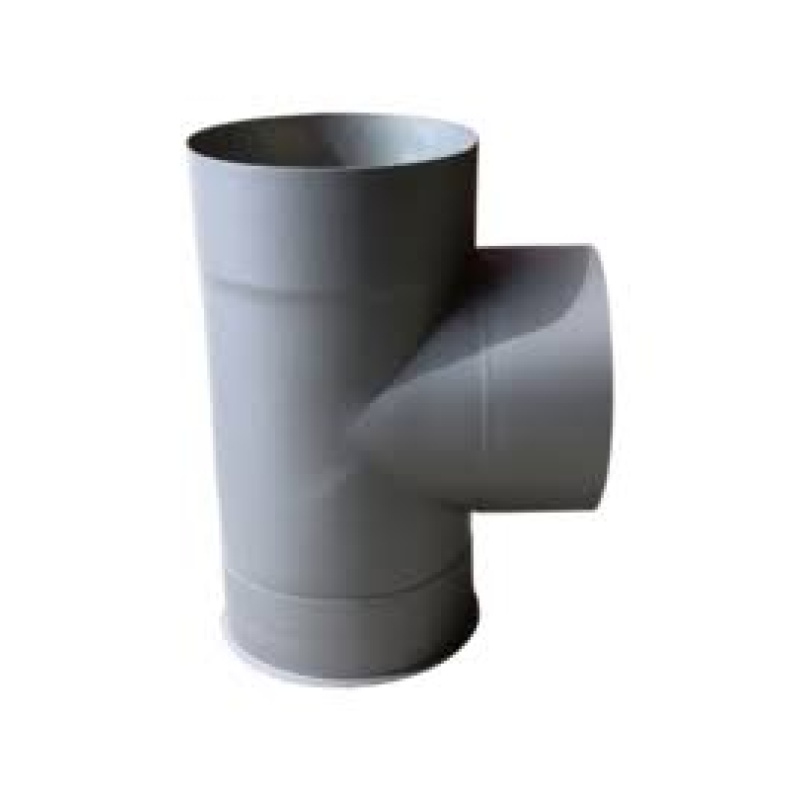 Kachelpijp 0,6mm T-stuk 90° graden met deksel Ø150mm - Antraciet
