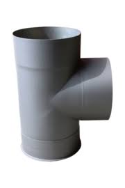 Kachelpijp 0,6mm T-stuk 90° graden met deksel Ø150mm - Antraciet