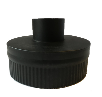 DW80/200mm Onderaansluitstuk naar 80 mm met krimprand ZWART CAM51-3